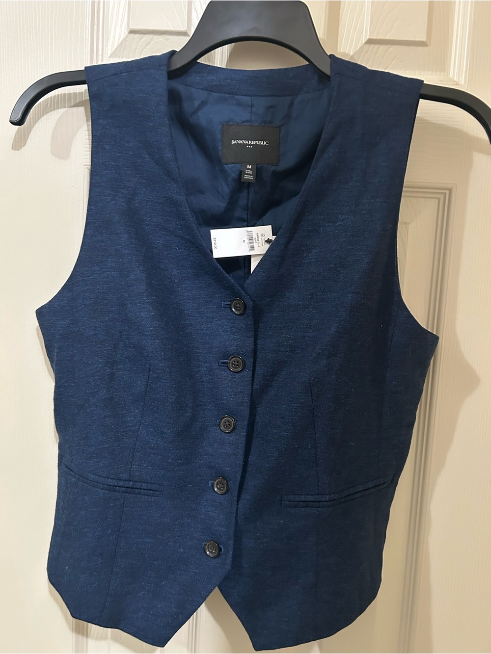 Banana Republic Navy Blue women’s linen rayon vest size M
